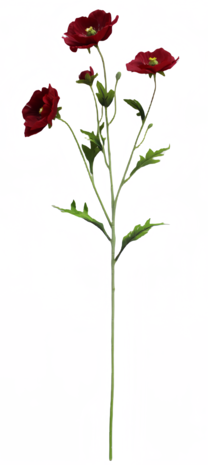 Greenmoods Kunstig Valmue Real Touch Rød 65cm