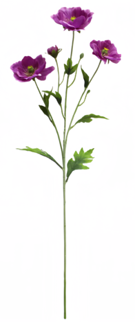 Greenmoods Kunstig Valmue Real Touch Lilla 65cm