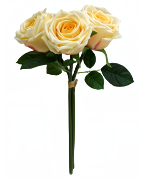 Greenmoods Kunstig Rosebukett Real Touch Champagne 30cm Greenmoods Kunstig Rosebukett Real Touch Champagne 30cm