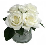 Greenmoods Kunstig Rosebukett Real Touch Hvit 18cm Greenmoods Kunstig Rosebukett Real Touch Hvit 18cm