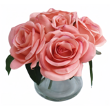Greenmoods Kunstig Rosebukett Real Touch Rosa 18cm Greenmoods Kunstig Rosebukett Real Touch Rosa 18cm