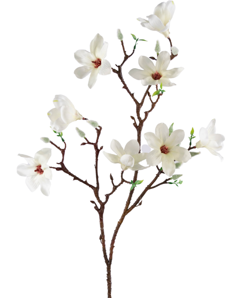 Greenmoods Kunstig gren Magnolia liten blomstret 89 cm hvit