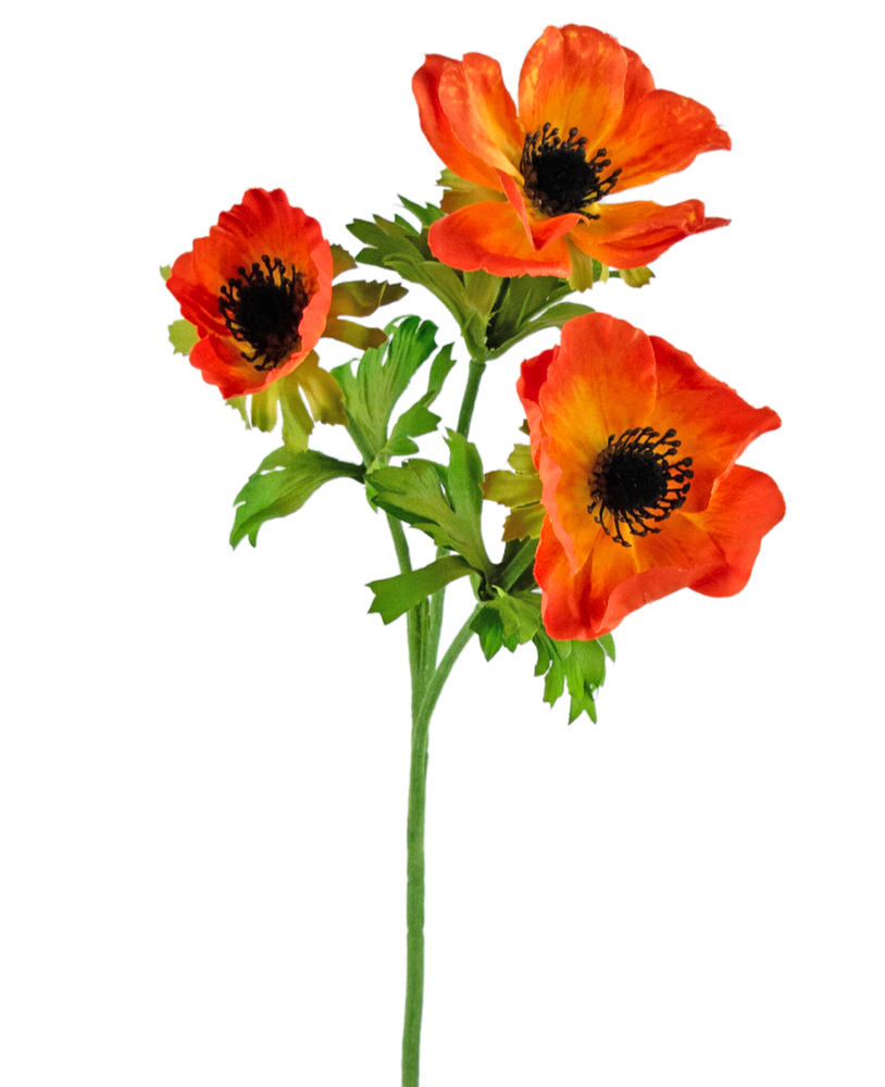 Greenmoods Kunstig blomst Anemone x3 Oransje 56cm