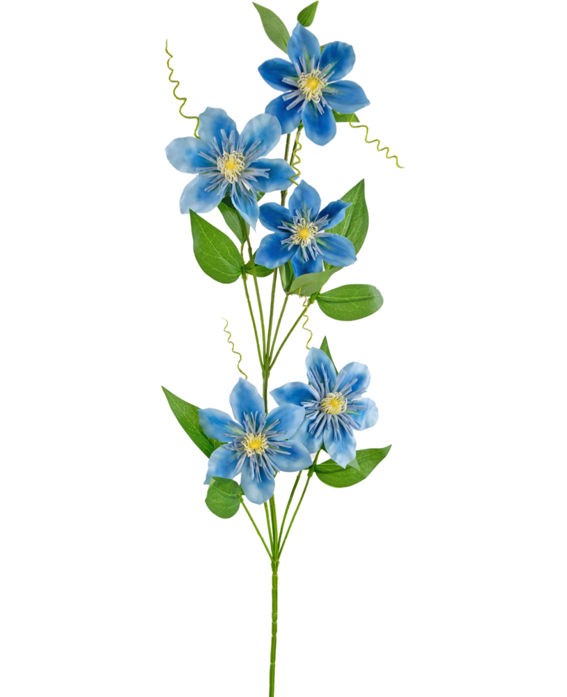Greenmoods Kunstig blomst Clematis dobbel 78 cm blå