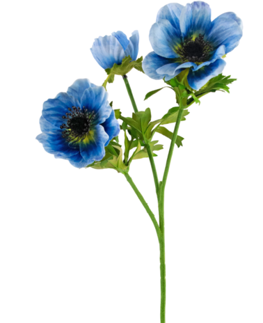 Greenmoods Kunstig blomst Anemone dobbel 56 cm blå
