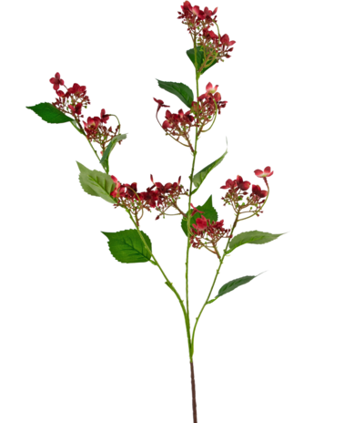 Greenmoods Kunstig Wild Hortensia Rød 93cm