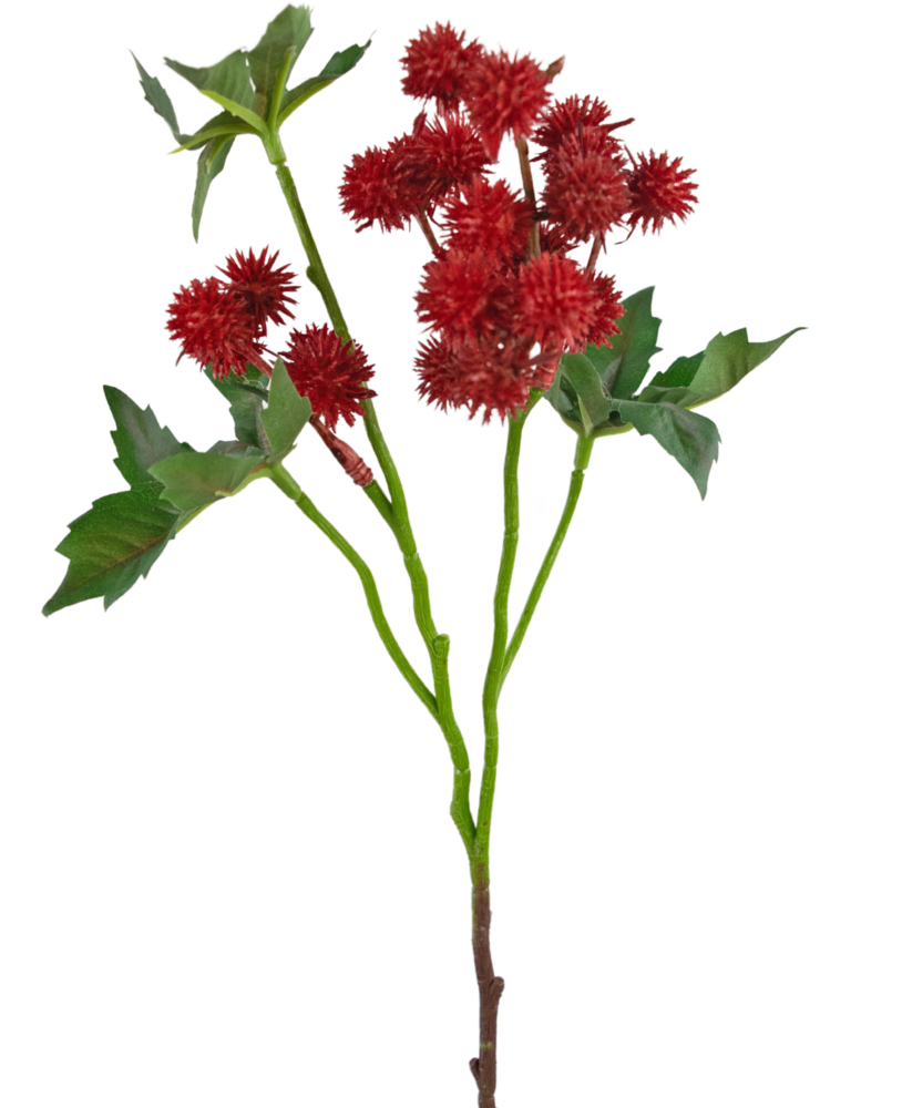 Greenmoods Kunstig Ricinusbær Vinrød 43cm