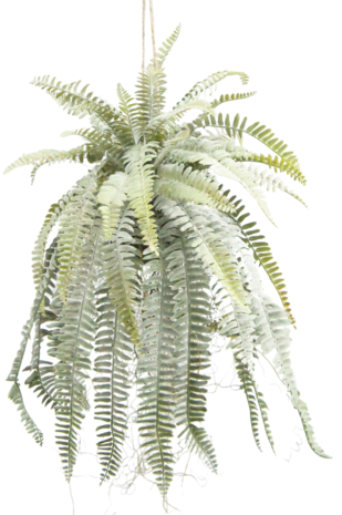 Greenmoods Kunstig hengende plante Frosted Fern på kule 97 cm