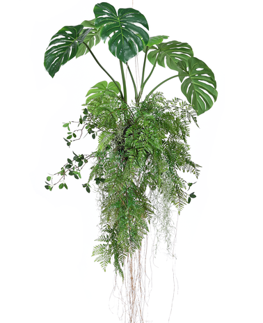 Greenmoods Kunstig hengeplante Monstera/Bregnekule 100 cm XL
