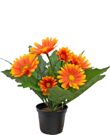 Greenmoods Kunstig Gerbera Oransje 28cm