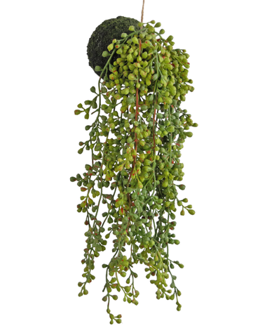 Greenmoods Kunstig Hengende Sukkulent på ball 40cm