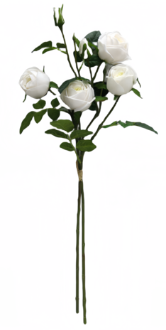 Greenmoods Kunstig Rosegren dobbel Real Touch hvit 80cm