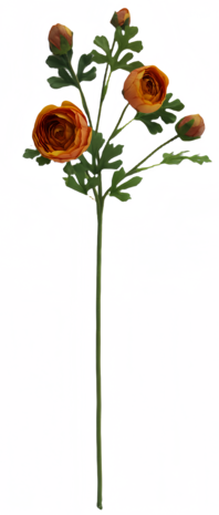 Greenmoods Kunstig Ranunkelgren x5 Real Touch oransje 62cm