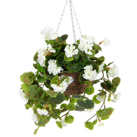Greenmoods Kunstig Begonia Hvit i Kurv UV 70cm