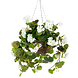 Greenmoods Kunstig Begonia Hvit i Kurv UV 70cm