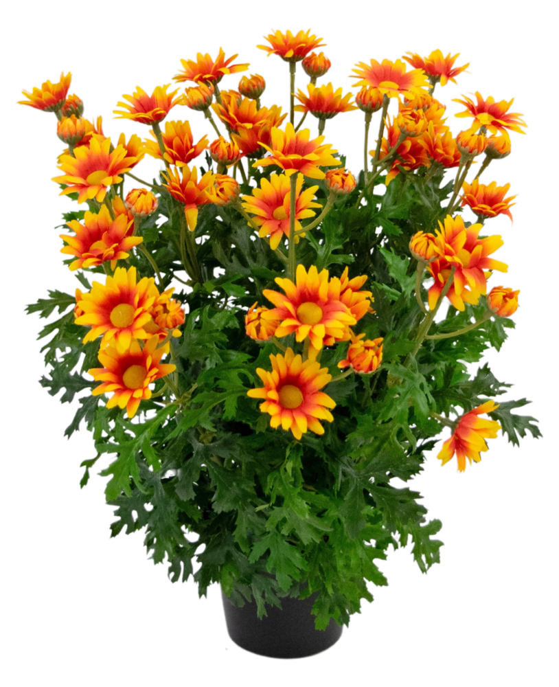 Greenmoods Kunstig Tusenfryd Oransje i Potte 31cm