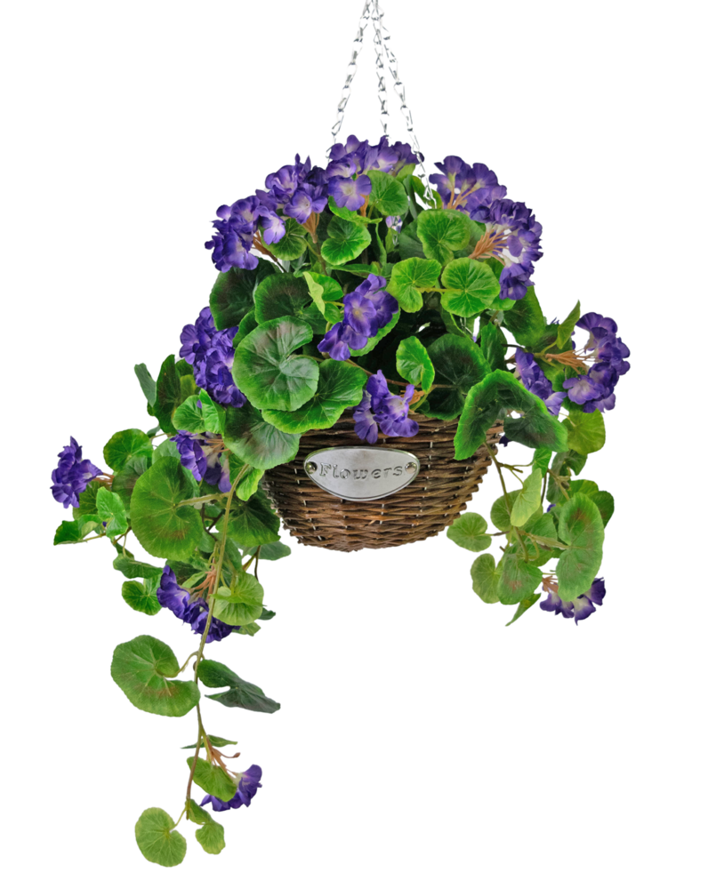 Greenmoods Kunstig Begonia Lilla i Kurv UV 70cm Greenmoods Kunstig Begonia Lilla i Kurv UV 70cm