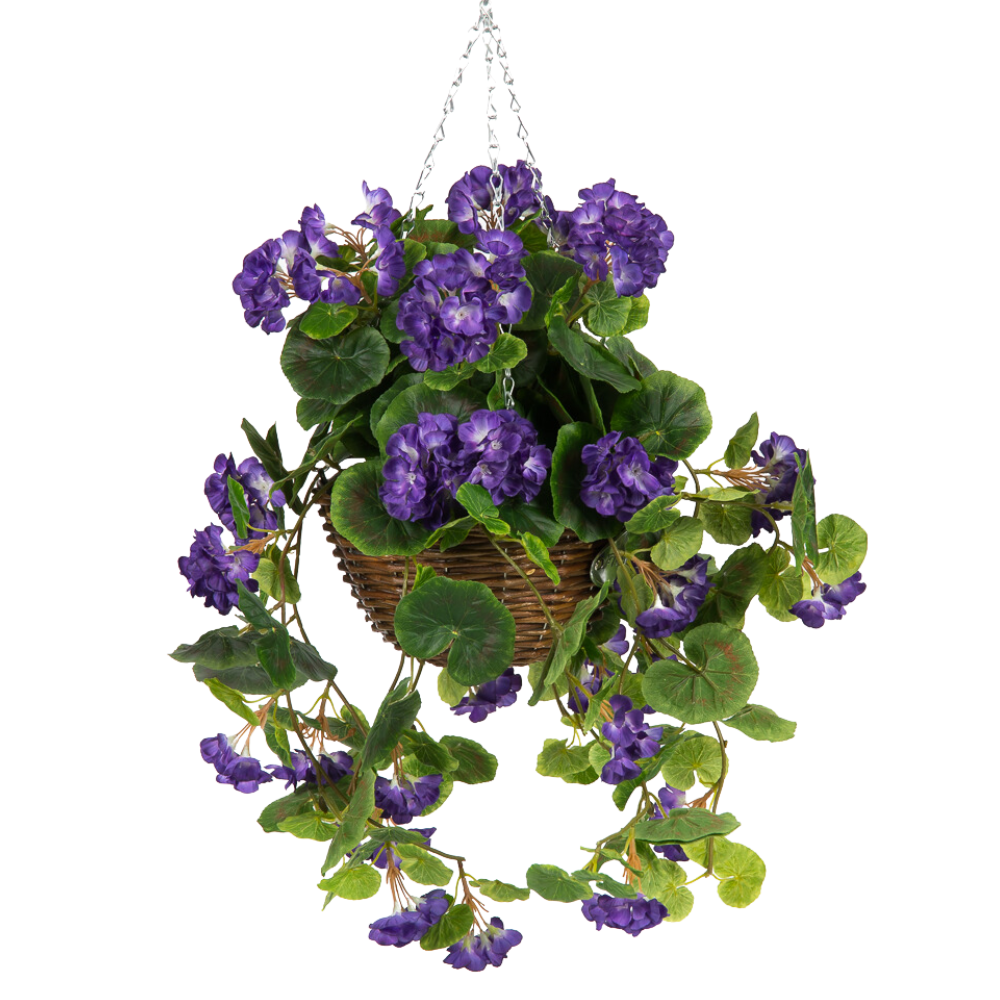 Greenmoods Kunstig Begonia Lilla i Kurv UV 70cm Greenmoods Kunstig Begonia Lilla i Kurv UV 70cm