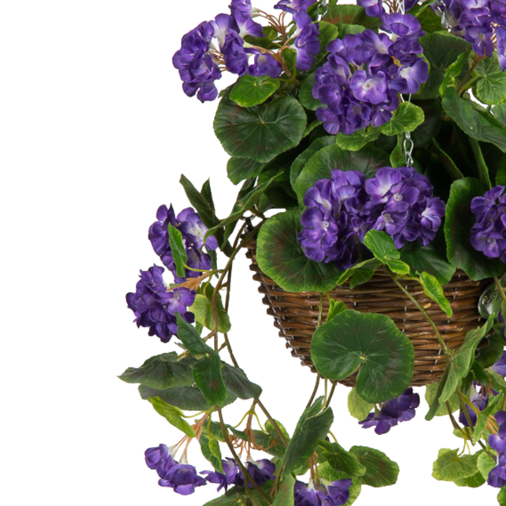 Greenmoods Kunstig Begonia Lilla i Kurv UV 70cm Greenmoods Kunstig Begonia Lilla i Kurv UV 70cm