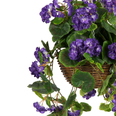 Greenmoods Kunstig Begonia Lilla i Kurv UV 70cm Greenmoods Kunstig Begonia Lilla i Kurv UV 70cm