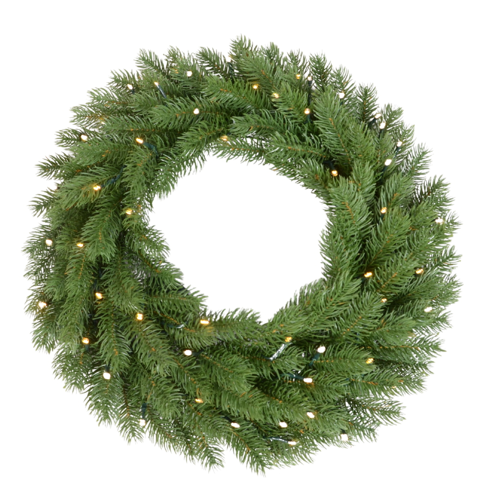 Kunstig Gran Krans med LED-Lys 60cm