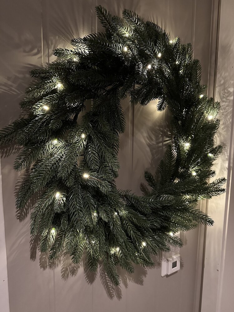 Kunstig Gran Krans med LED-Lys 60cm