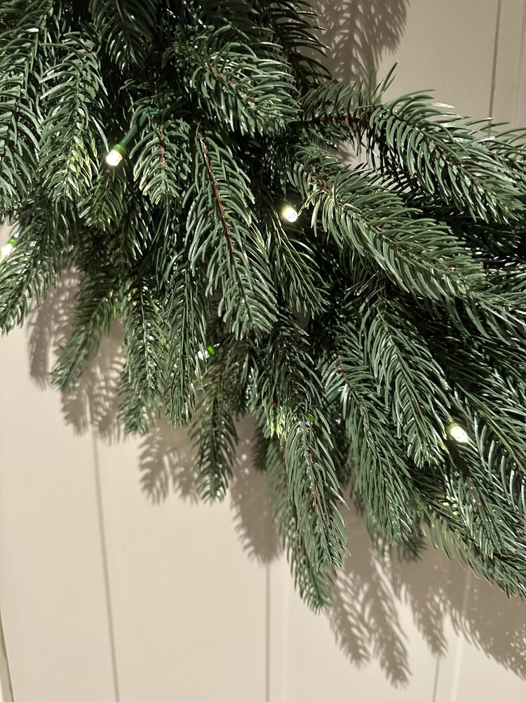 Kunstig Gran Krans med LED-Lys 60cm