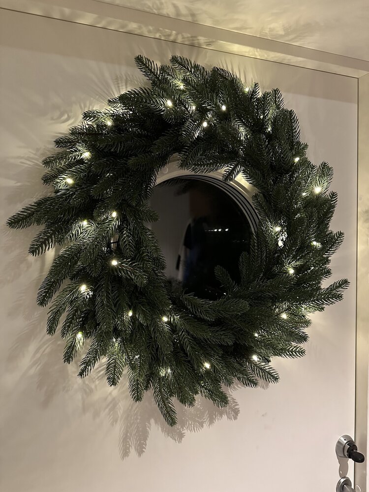 Kunstig Gran Krans med LED-Lys 60cm