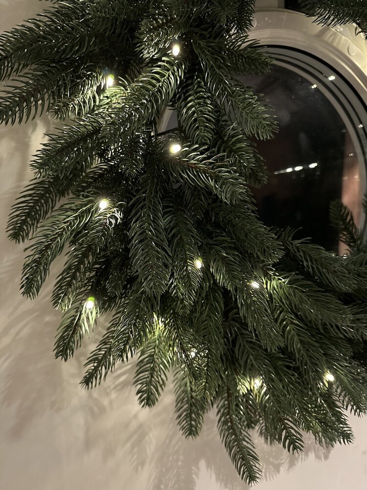 Kunstig Gran Krans med LED-Lys 60cm