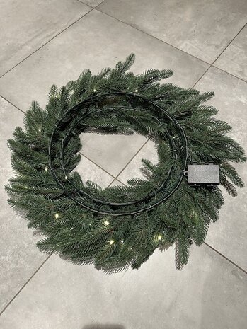 Kunstig Gran Krans med LED-Lys 60cm