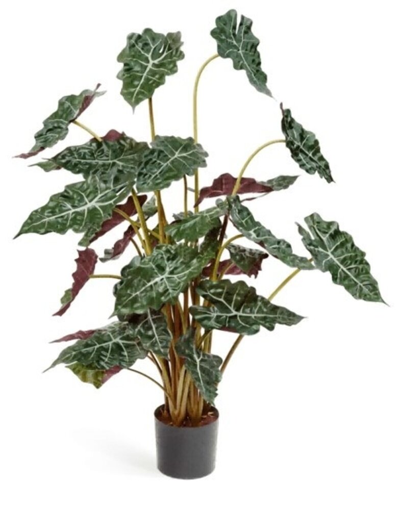 Greenmoods Kunstig Alocasia 100 cm grønn/rød