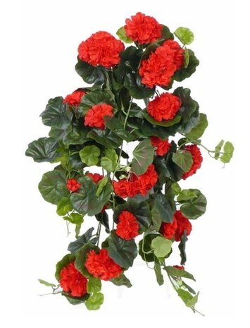 Greenmoods Kunstig hengeplanter Geranium 75 cm rød