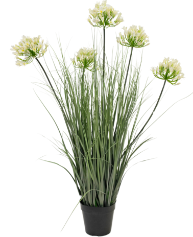 Greenmoods Kunstig Agapanthusgress Hvit 90 cm brannhemmende