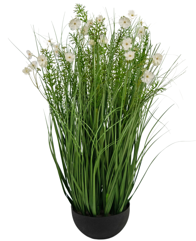 Greenmoods Kunstig Blomstergress Hvit 90 cm brannhemmende