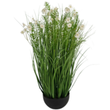 Greenmoods Kunstig Blomstergress Hvit 90 cm brannhemmende