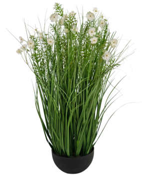 Greenmoods Kunstig Blomstergress Hvit 90 cm brannhemmende
