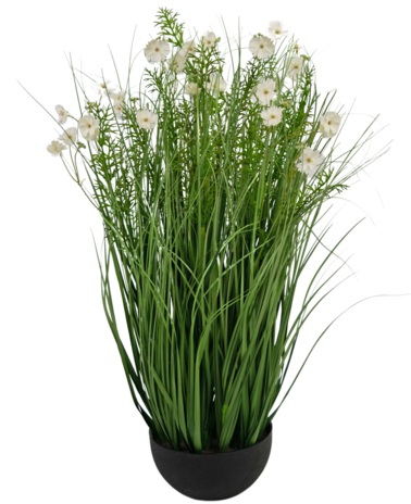 Greenmoods Kunstig Blomstergress Hvit 90 cm brannhemmende