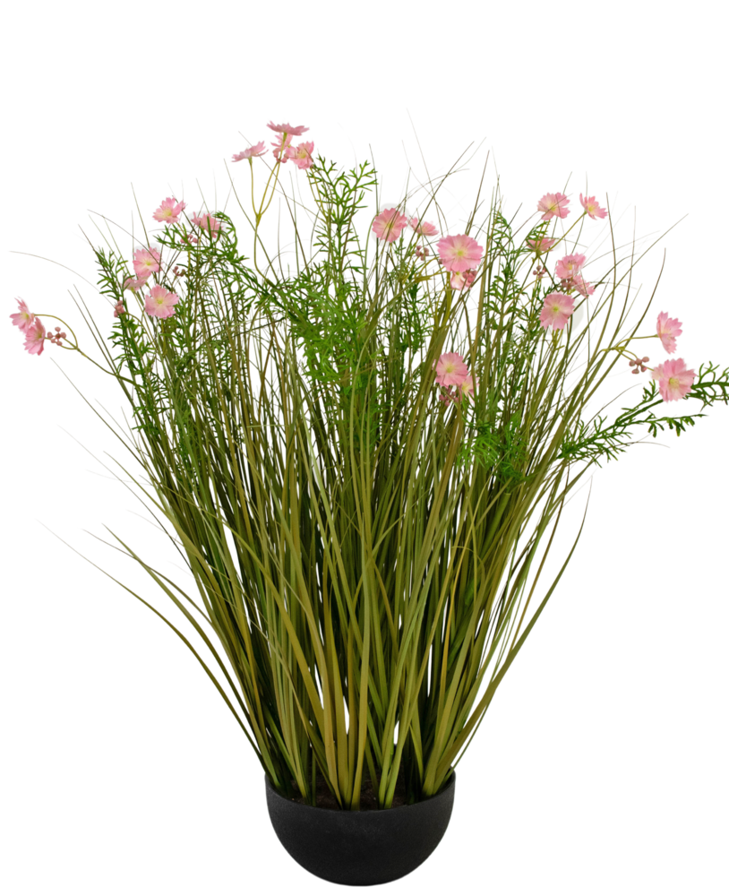 Greenmoods Kunstig Blomstergress Rosa 90cm Brannsikker
