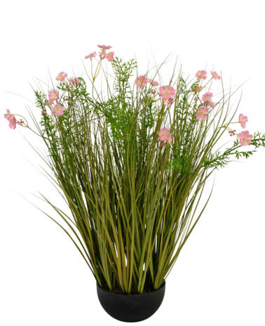 Greenmoods Kunstig Blomstergress Rosa 90cm Brannsikker