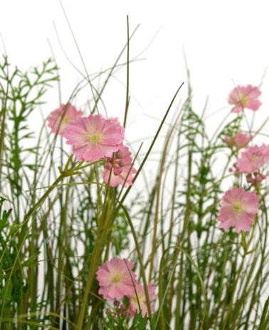 Greenmoods Kunstig Blomstergress Rosa 90cm Brannsikker