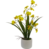 Greenmoods Kunstig Oncidium orkidé Real Touch Gul 48cm