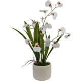 Greenmoods Kunstig Oncidium Orkidé Real Touch Hvit 48cm