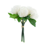 Greenmoods Kunstig Peon Mix Bukett Real Touch Hvit 30 cm