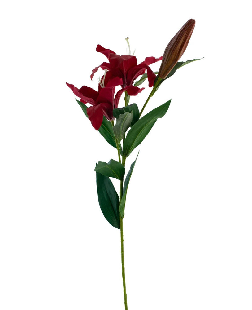 Greenmoods Kunstig blomst Lily Real Touch rød 95 cm