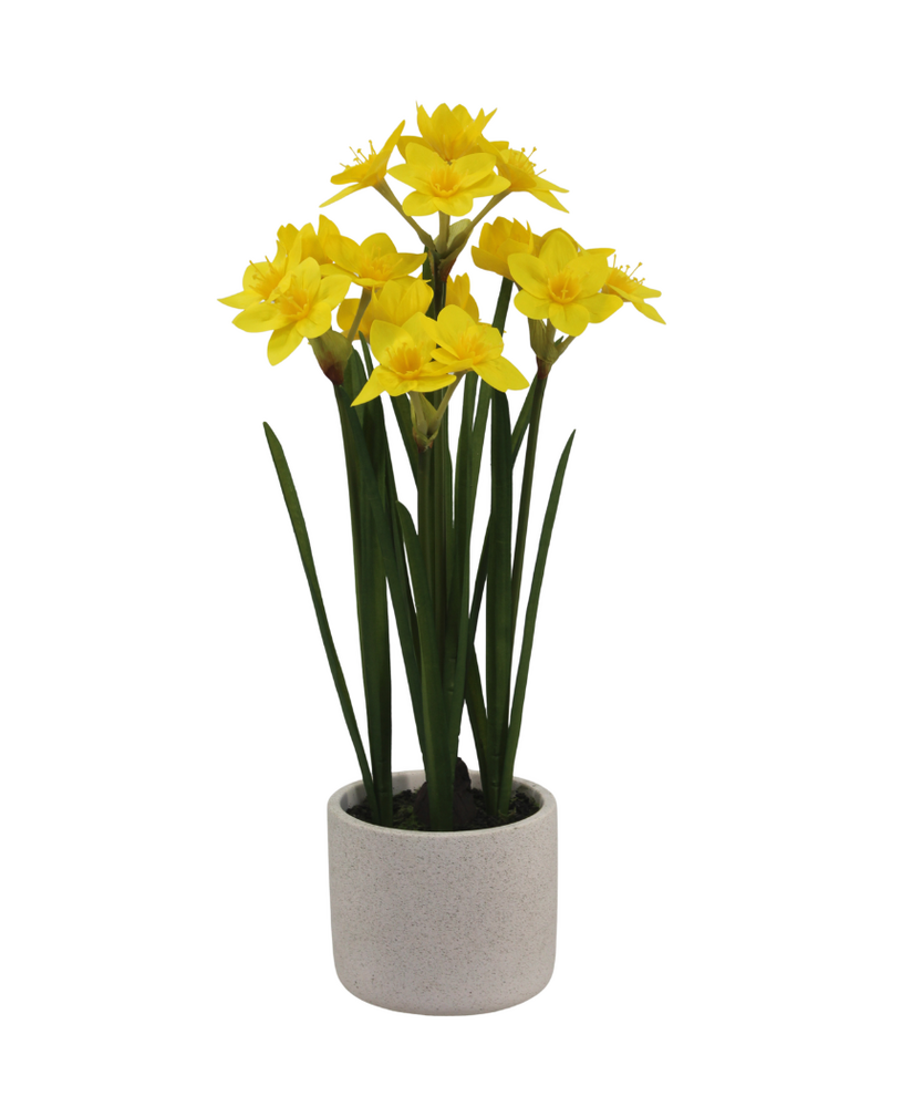 Greenmoods Kunstig Påskelilje i Potte Real Touch Gul 60cm