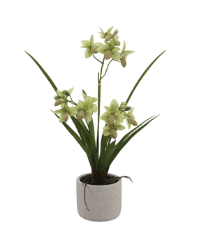 Greenmoods Kunstig Ophrys Orkidé Real Touch Grønn 53cm