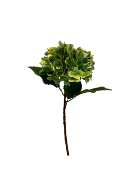 Greenmoods Kunstig Hortensia Real Touch Mørkgrønn 58 cm