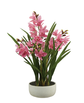 Greenmoods Kunstig Cymbidium Orkide Real Touch Rosa 85cm