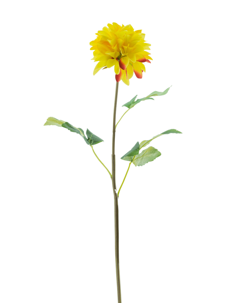 Greenmoods Kunstig Dahlia Real Touch Gul 73 cm