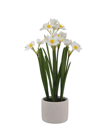 Greenmoods Kunstig Påskelilje i Potte Real Touch Hvit 60cm